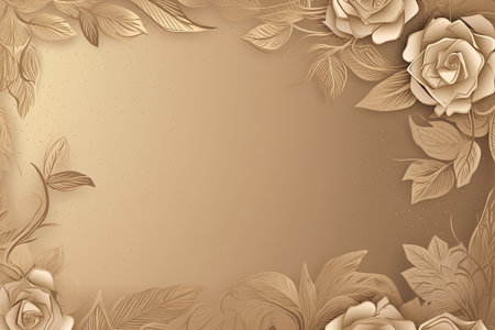 Floral background with roses and leaves.の素材