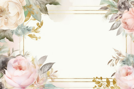 Watercolor floral background. Handmade. Wedding, birthday, Valentine's Day concept.の素材