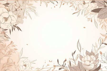 Vintage floral background with hand drawn flowers and leaves. Vector illustration.の素材