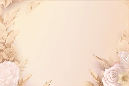 abstract floral background with white roses and golden leaves. vector illustrationの素材