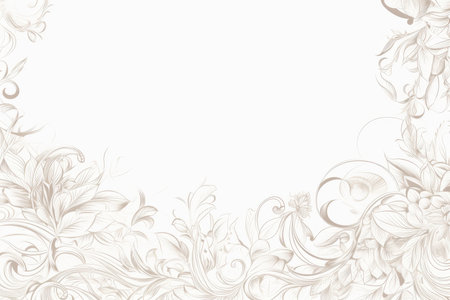 Vintage floral background with space for text. Hand-drawn illustration.の素材