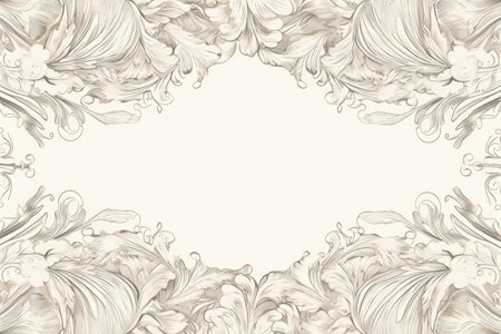 Baroque frame in Victorian style. Hand drawn vector illustration.の素材