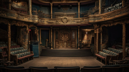 3D rendering of an old theater in the style of the 19th centuryの素材