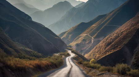 Mountain road in the highlandsの素材
