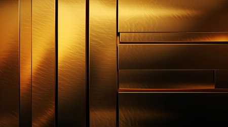 Golden metal background with some smooth lines in itの素材
