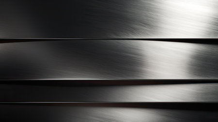 Metal background or texture of brushed steel plate with reflections Iron plate and shinyの素材