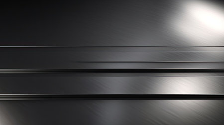 Metal background or texture of brushed steel plate with reflections Iron plate.の素材