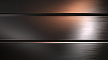 Metal background or texture of brushed steel plate with reflected light and shinyの素材