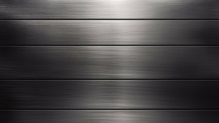Metal background or texture of brushed steel plate with reflected light and shadowの素材