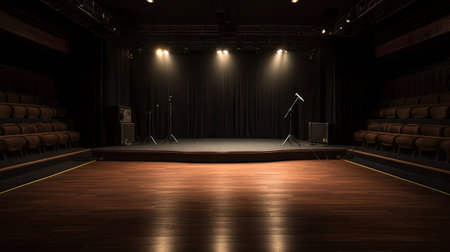 stage with spotlights in the auditoriumの素材