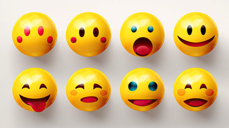 Emoticon icons set. Emoticon with different emotions.の素材