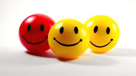 group of smileys on a white backgroundの素材