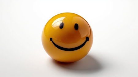 Smiley face on a white background.の素材