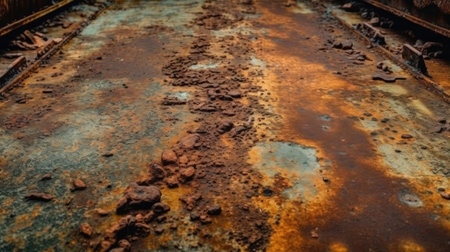 Rusty metal surface with peeling paint. Texture of rusty metal.の素材