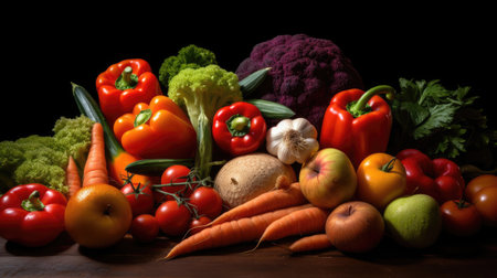 still life  Vegetables, Herbs and Fruit as ingredients in cooking.の素材