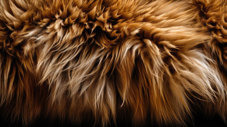Close-up of the fur of a fox on a black backgroundの素材
