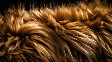 Close-up of fox fur on black background. Shallow depth of fieldの素材