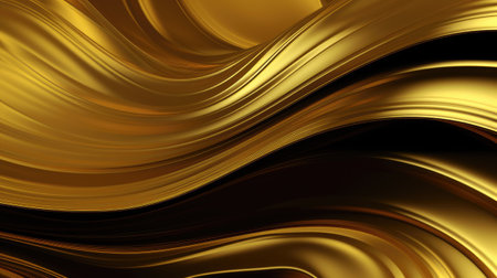 Golden abstract wavy background.の素材