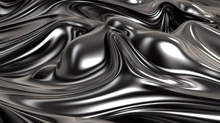 Closeup of wavy silk fabric metallic waterの素材