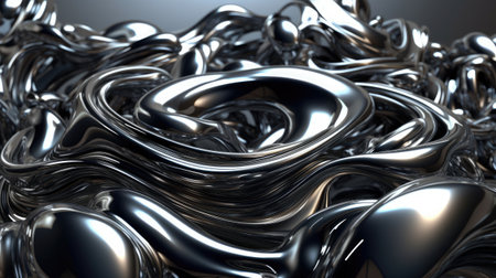 Abstract metallic wavy background.の素材