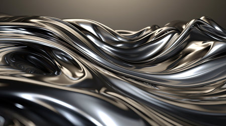Luxury silver metallic background with waves.の素材