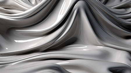 abstract wavy metallic background. Smooth elegant silk or satin texture.の素材