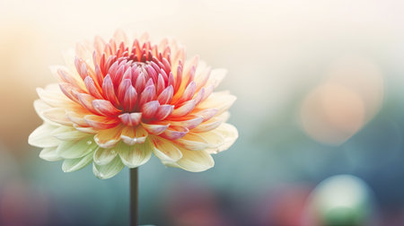 Colorful dahlia flower in the garden - vintage filter effectの素材