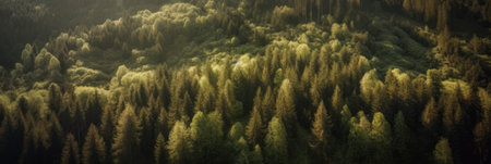 Panoramic view of a forest in the Carpathian Mountainsの素材