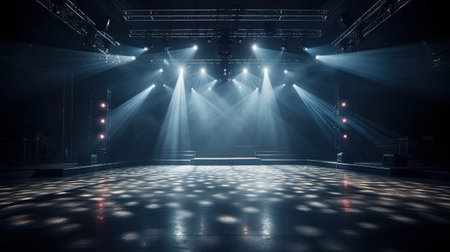 Stage lights and spotlights.の素材