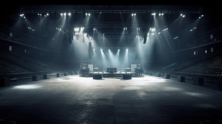 Stage lights and seats in the spotlight,の素材
