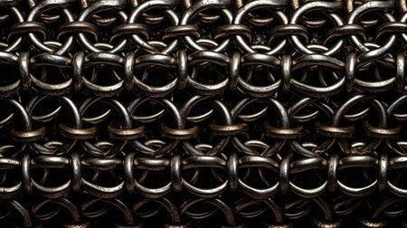 Metal chain background. Close up of metal chain.の素材
