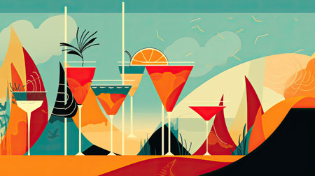 Cocktails on the beach.の素材