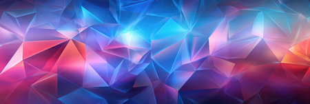 multicolor triangle gradient banner background design with geometrical 3d pattern in crystal styleの素材