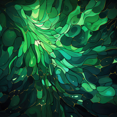 tiled mosaic background design pattern with green tintの素材