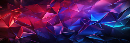 multicolor triangle gradient banner background design with geometrical 3d pattern in crystal styleの素材