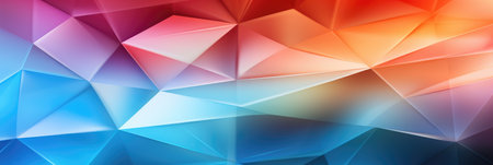 multicolor triangle gradient banner background design with geometrical 3d pattern in crystal styleの素材