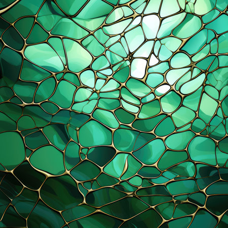 tiled mosaic background design pattern with green tintの素材