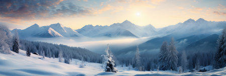 rocky mountain range in winter with high peaks with snow and iceの素材
