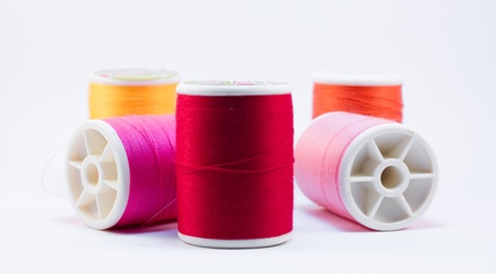 Close up  threads on white background