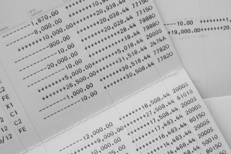 Close up of saving account Passbookの写真素材