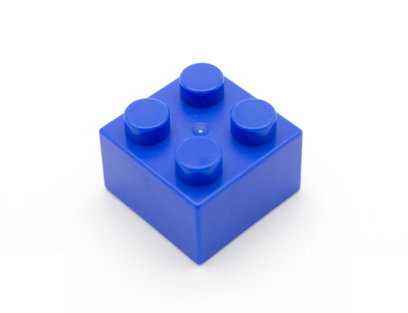Plastic building blocks isolated on white backgroundの写真素材