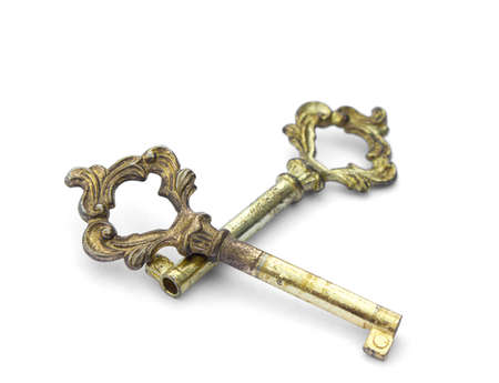 Door keys isolated on white background