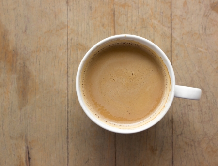 cup of coffee on the tableの写真素材