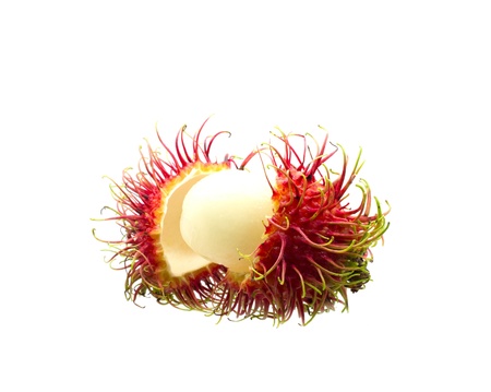 rambutan isolated on white backgroundの写真素材