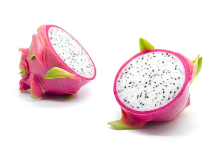 Dragon fruit on a white backgroundの写真素材