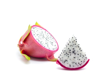 Dragon fruit on a white backgroundの写真素材