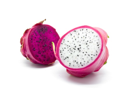 Dragon fruit on a white backgroundの写真素材