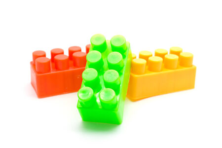  plastic building blocks on white 