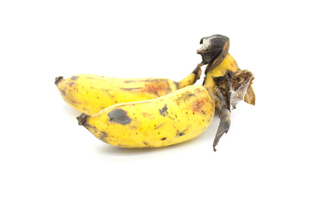 ripe banana on white backgroundの写真素材