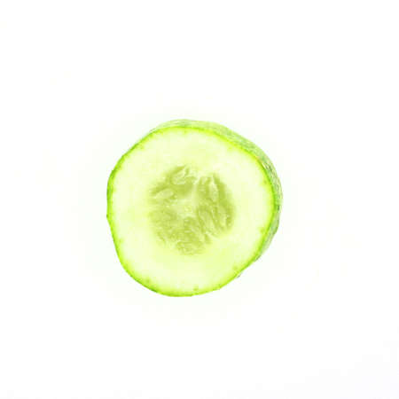 fresh cucumber on  white backgroundの写真素材